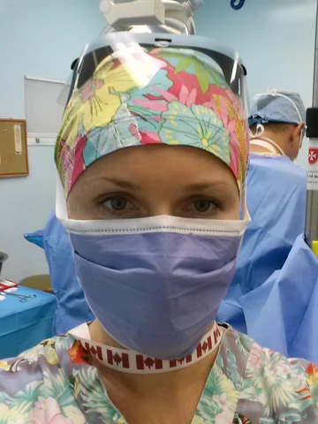 Mission trip to Antigua, Guatemala - close up of Livia working as a nurse