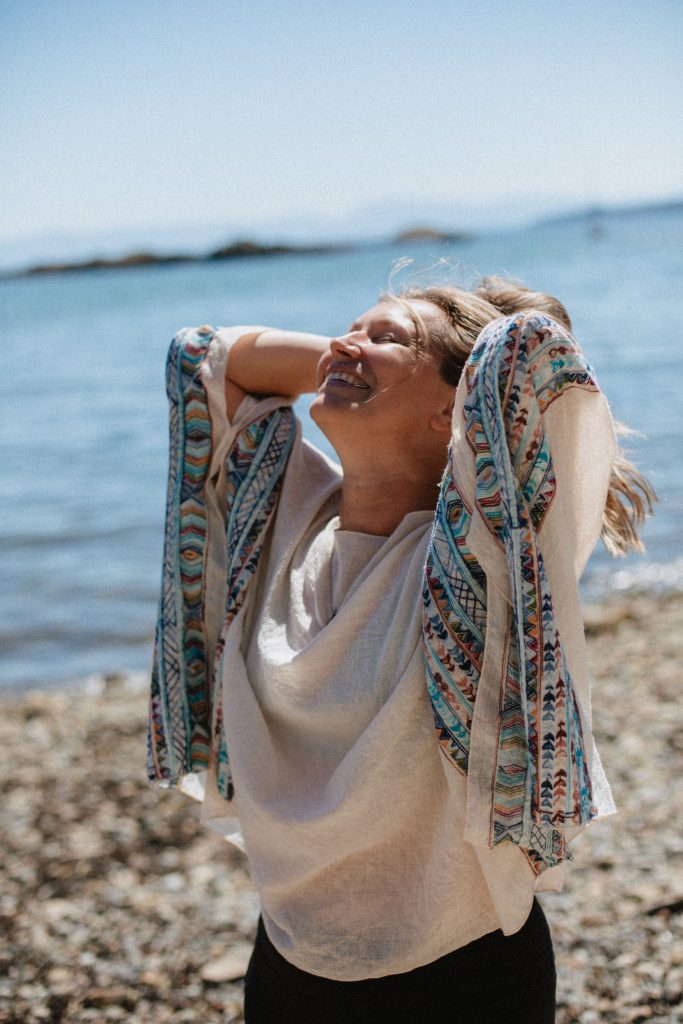 Livia soaking up the sun at the beach